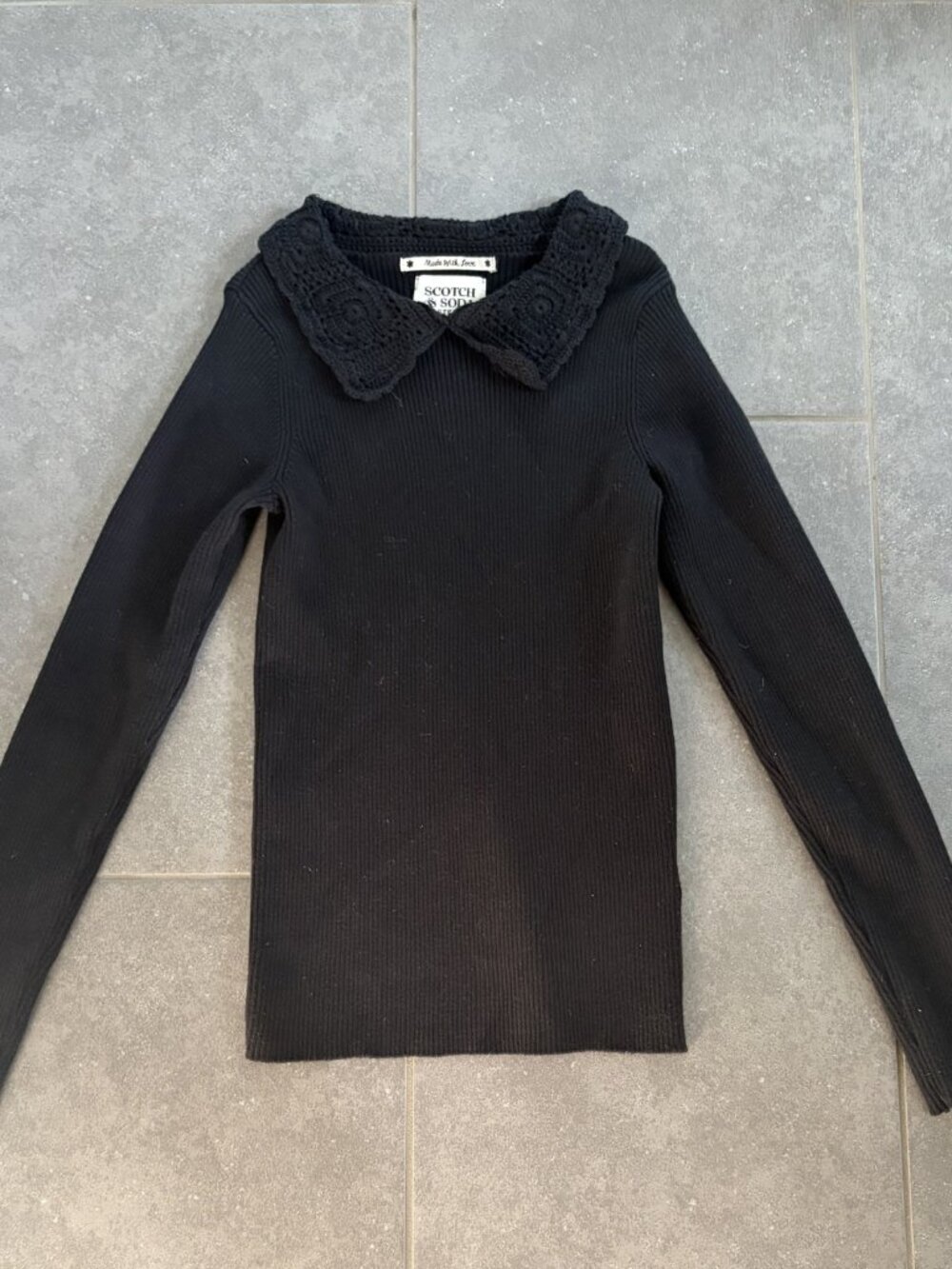 EUC Scotch and Soda Girls Sweater Top, Lace Collar